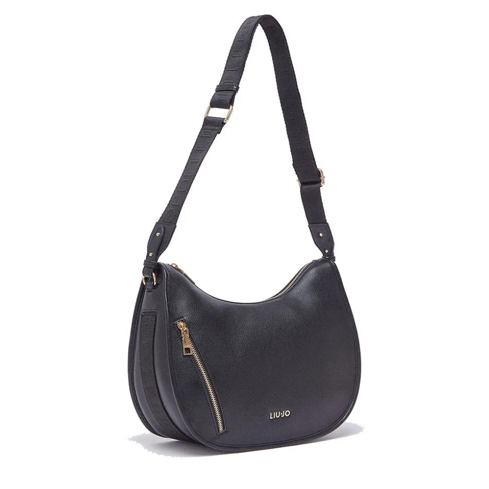 Hobo Bag Media Donna LIU JO Better stampa Bottalata Nera