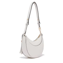 Hobo Bag Media Donna LIU JO stampa Bottalata color Panna con Charm