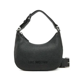 Hobo Bag Mini LOVE MOSCHINO linea Giant Logo colore Nero e Nikel