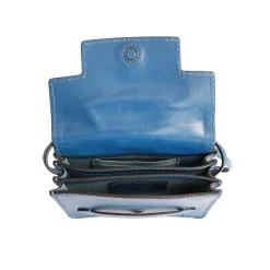 Mini Bag a Tracolla THE BRIDGE in Pelle Blu Jeans linea Lucrezia