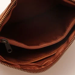 Pochette da Polso GIANNI CONTI linea Vintage in Pelle color Cognac