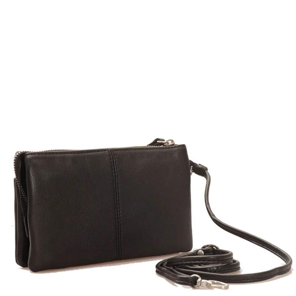 Pochette Donna a Tracolla GIANNI CONTI in Pelle Liscia Nera 585522