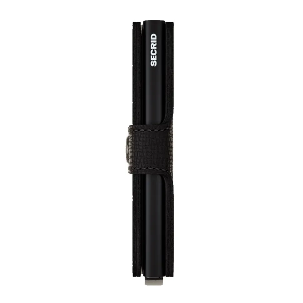 Porta Carte con Clip SECRID linea Miniwallet Crisple in Pelle Nero con RFID