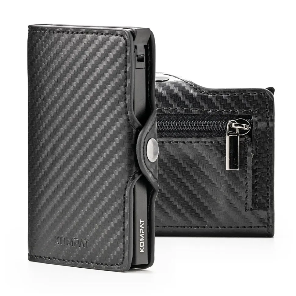 Portacarte KOMPAT linea Kompat S con RFID Colore Nero Carbon