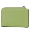 Portacarte Mini COCCINELLE in Pelle Linea Metallic Soft colore Guacamole