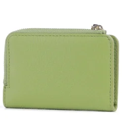 Portacarte Mini COCCINELLE in Pelle Linea Metallic Soft colore Guacamole
