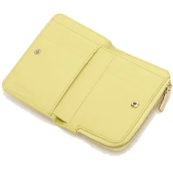 Portacarte Piccolo con Doppio Scomparto COCCINELLE in Pelle Linea Metallic Soft colore Lime Wash