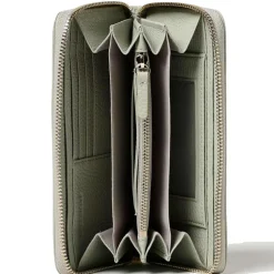 Portafoglio Donna COCCINELLE Zip Around in Pelle Celadon Green Linea Metallic Soft