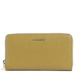 Portafoglio Donna COCCINELLE Zip Around in Pelle Seagrass Linea Metallic Soft