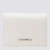Portafoglio Donna Mini COCCINELLE in Pelle Linea Metallic Soft colore Blanco Chiuso con Bottone