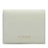 Portafoglio Donna Mini COCCINELLE in Pelle Linea Metallic Soft colore Celadon Green Chiuso con Bottone