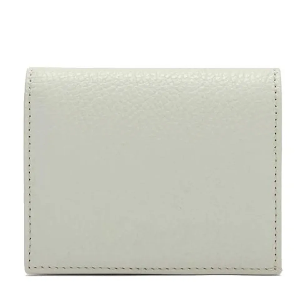 Portafoglio Donna Mini COCCINELLE in Pelle Linea Metallic Soft colore Celadon Green Chiuso con Bottone