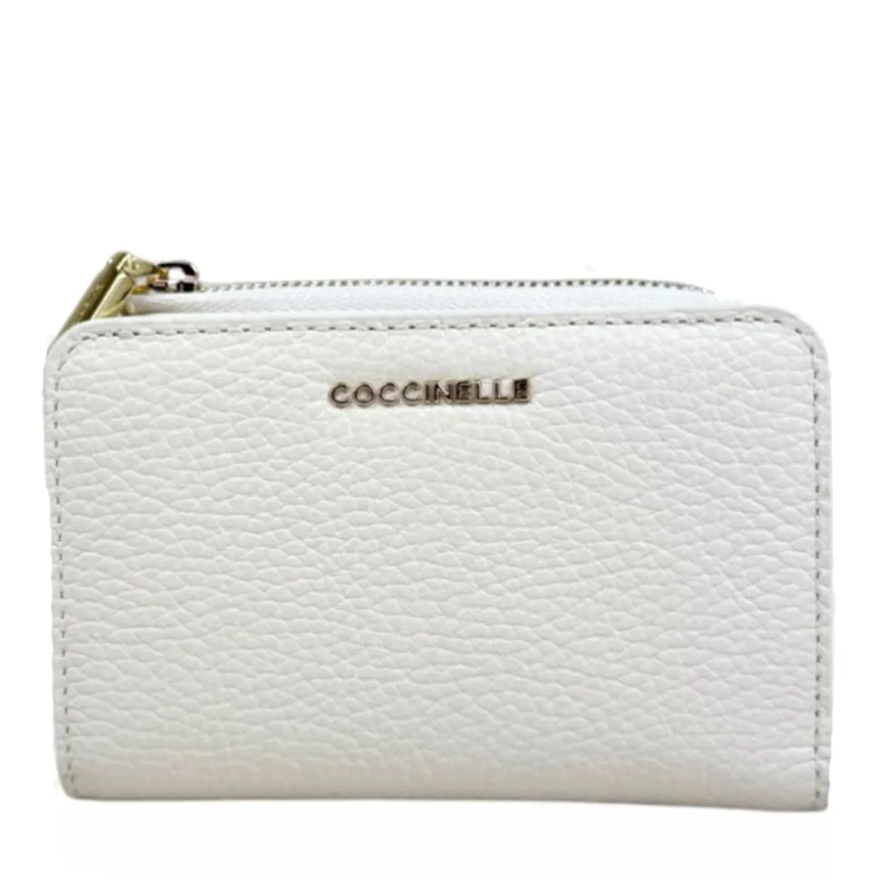 Portafoglio Donna Piatto COCCINELLE in Pelle Pearl Linea Metallic Soft