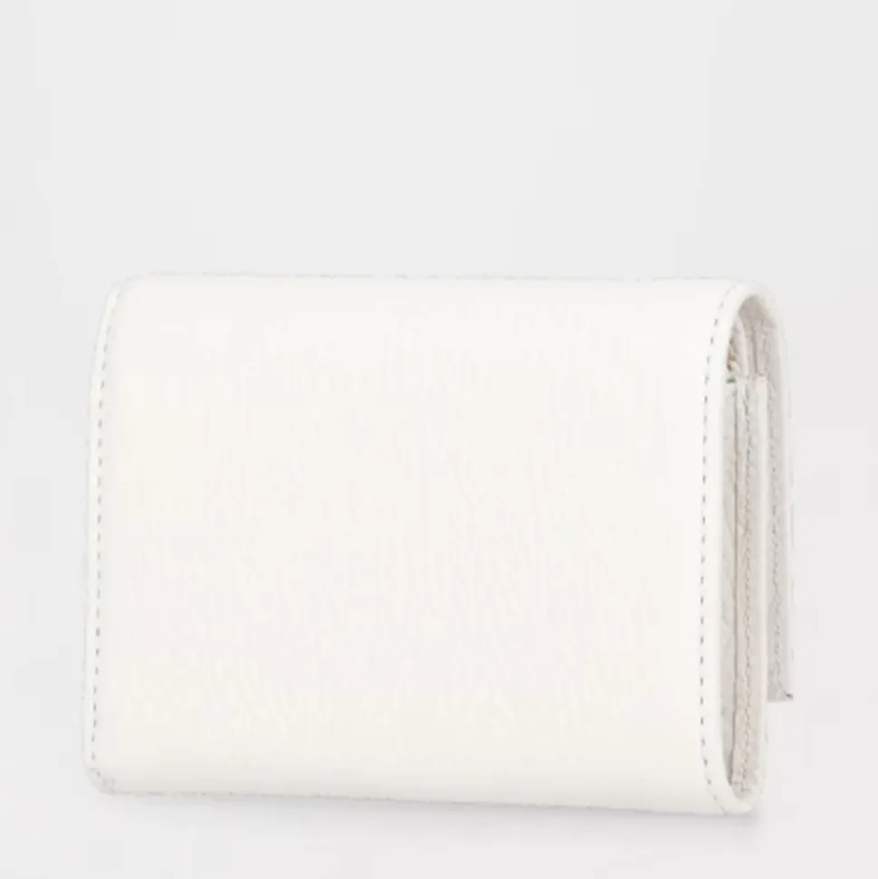 Portafoglio Donna Piccolo COCCINELLE in Pelle Colore Blanco Linea Metallic Soft