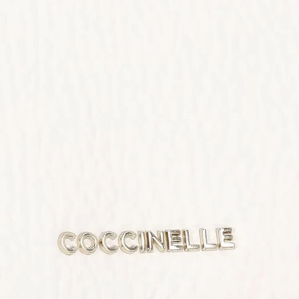 Portafoglio Donna Piccolo COCCINELLE in Pelle Colore Blanco Linea Metallic Soft