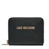 Portafoglio Donna Piccolo Zip Around LOVE MOSCHINO Effetto Goffrato Nero