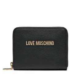 Portafoglio Donna Piccolo Zip Around LOVE MOSCHINO Effetto Goffrato Nero