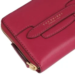 Portafoglio Donna Piccolo Zip Around THE BRIDGE linea Lucrezia in Pelle color Berry