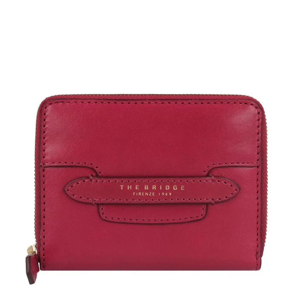 Portafoglio Donna Piccolo Zip Around THE BRIDGE linea Lucrezia in Pelle color Berry