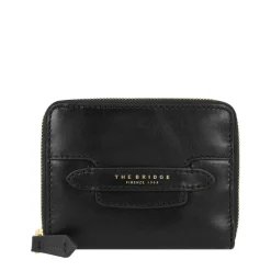 Portafoglio Donna Piccolo Zip Around THE BRIDGE linea Lucrezia in Pelle Nera