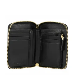 Portafoglio Donna Piccolo Zip Around THE BRIDGE linea Lucrezia in Pelle Nera