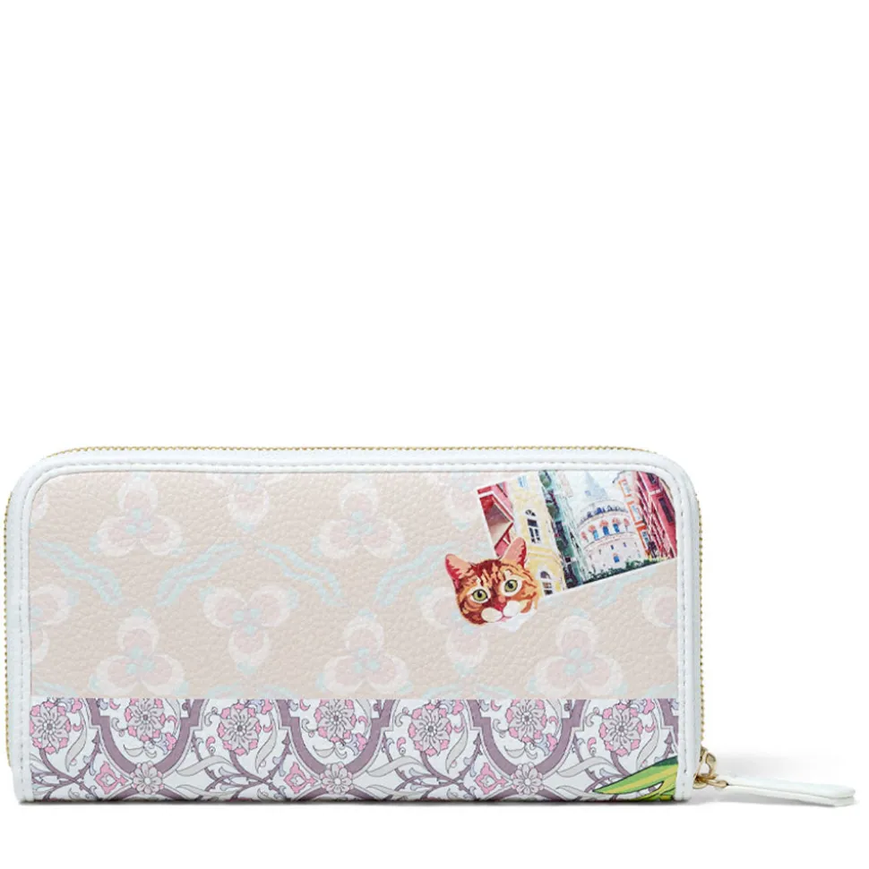Portafoglio Donna Zip Around BRACCIALINI linea Cartoline stampa Istanbul