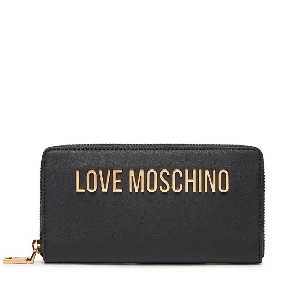 Portafoglio Donna Zip Around LOVE MOSCHINO linea Bold Love Nero