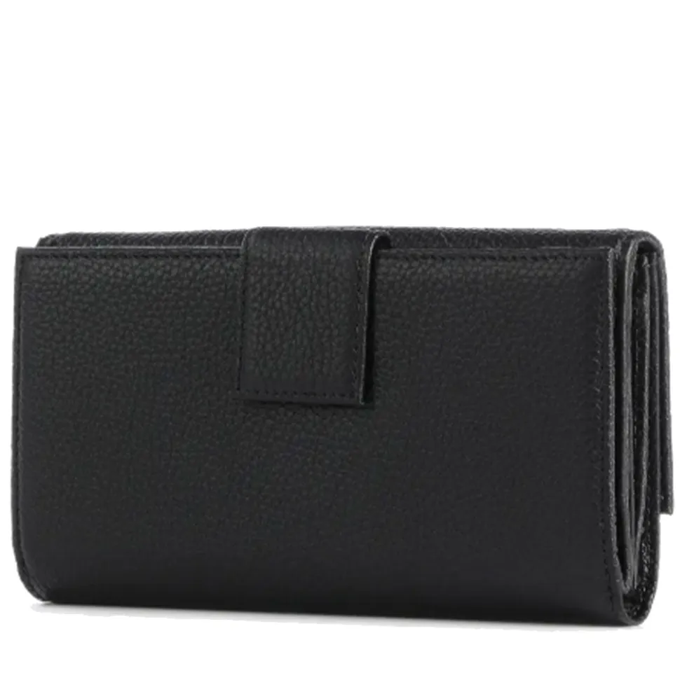 Portafoglio Grande COCCINELLE in Pelle Martellata Linea Metallic Soft colore Nero