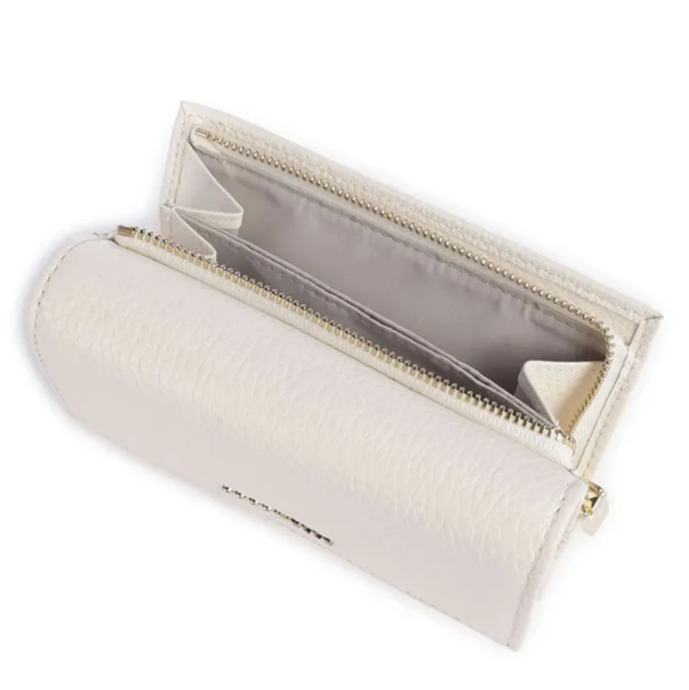 Portafoglio Piccolo COCCINELLE in Pelle Martellata Linea Metallic Soft colore Pearl