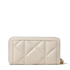 Portafoglio Trapuntato Zip Around LOVE MOSCHINO linea Embossed Avorio