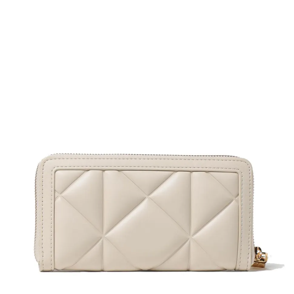 Portafoglio Trapuntato Zip Around LOVE MOSCHINO linea Embossed Avorio