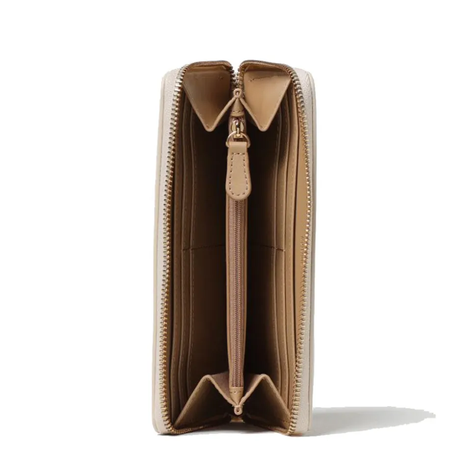Portafoglio Trapuntato Zip Around LOVE MOSCHINO linea Embossed Avorio