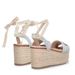 Sandali Donna con Zeppa LIU JO Bali 02 in Denim Jacquard Light Blue