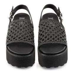 Sandali Donna CULT Nancy 4746 in Pelle Intrecciata Nera