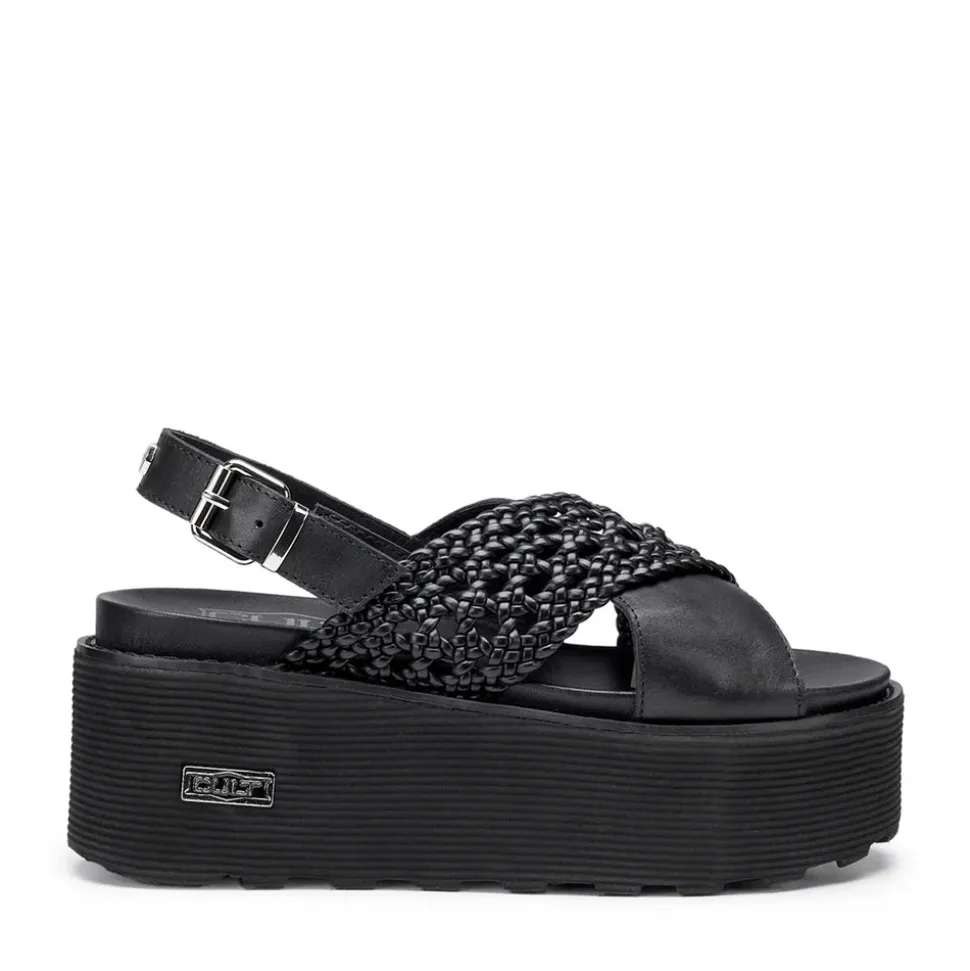 Sandali Donna CULT Nancy 3891 in Pelle Intrecciata Nera