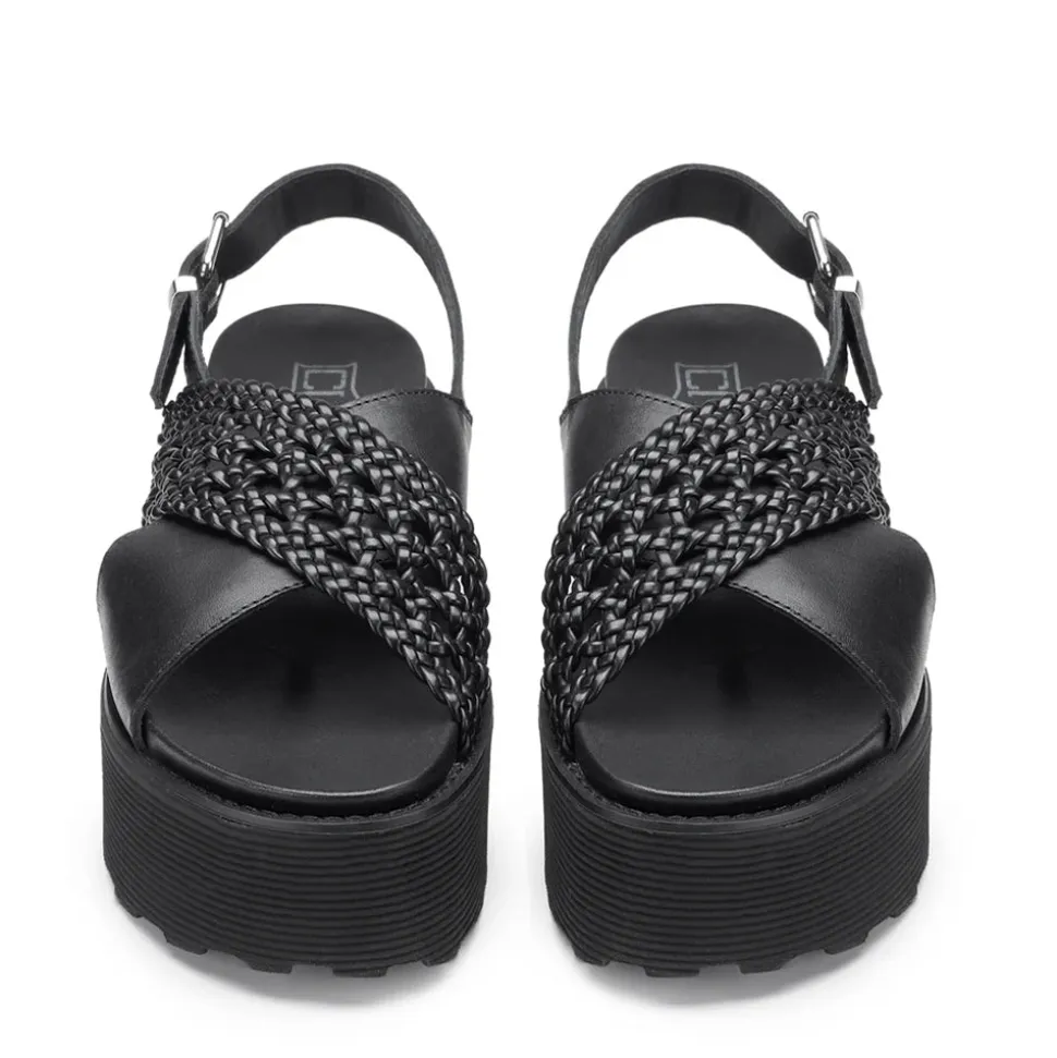 Sandali Donna CULT Nancy 3891 in Pelle Intrecciata Nera