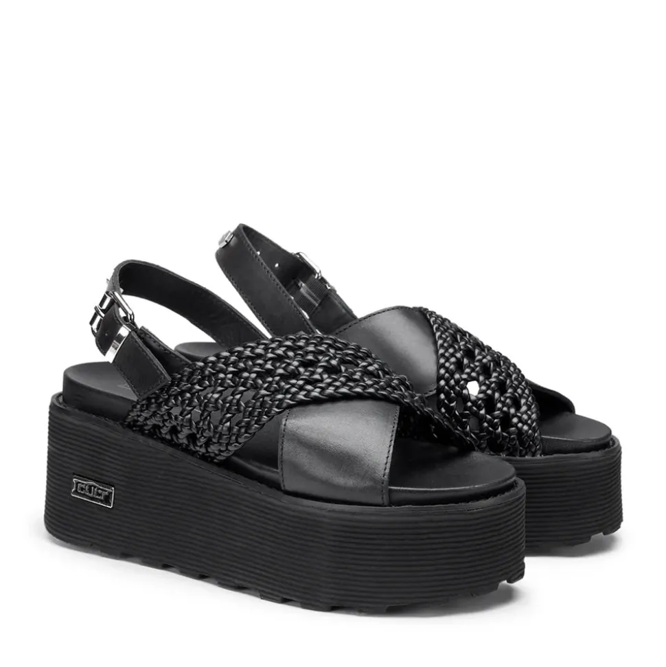 Sandali Donna CULT Nancy 3891 in Pelle Intrecciata Nera