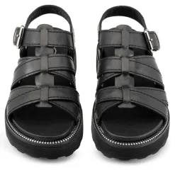 Sandali Donna CULT Ziggy 4775 in Pelle Nera con Fasce Frontali Intrecciate