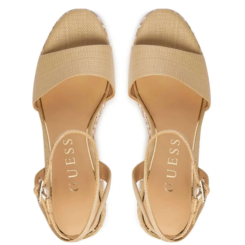 Sandali Donna GUESS con Zeppa Linea Everly Colore Natural