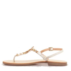 Sandali Infradito Flat PATRIZIA PEPE Girl linea Fly Gioiello Sandal in Pelle Bianca