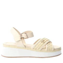 Sandali Platform PATRIZIA PEPE Girl linea Flyplat Sandal in Econappa Intrecciata color Panna