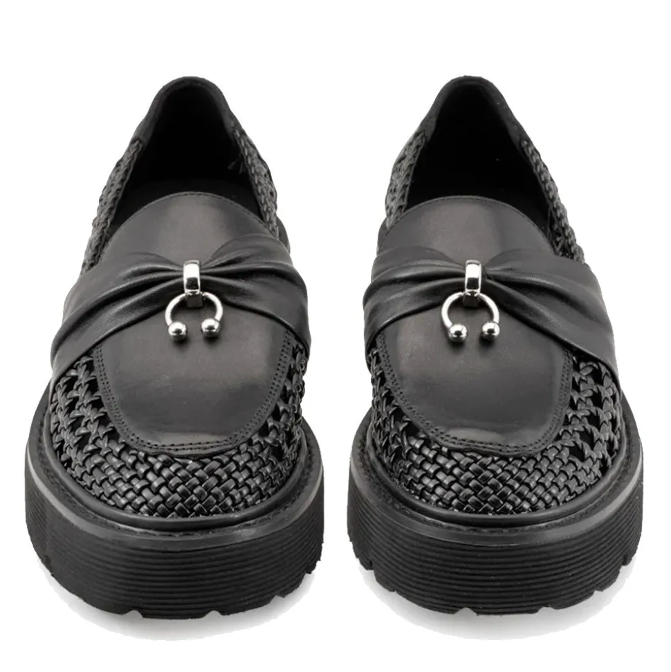 Scarpe Donna CULT Slash 4685 Mocassino in Pelle Traforata Nera