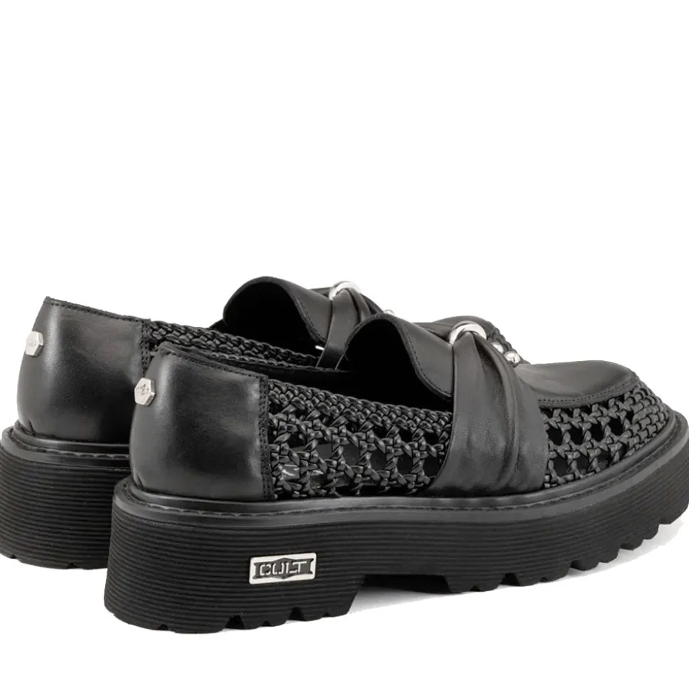 Scarpe Donna CULT Slash 4685 Mocassino in Pelle Traforata Nera