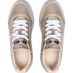 Scarpe Donna GUESS Sneakers Colore Beige - Marrone con Inserti Glitterati Linea Hansin