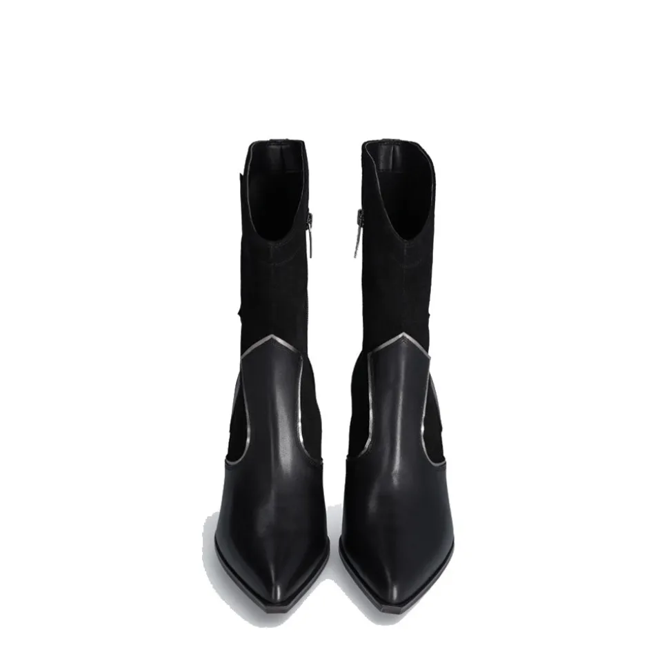 Scarpe Donna LIU JO Belinda 07 Stivali Texani in Pelle e Suede con Stella