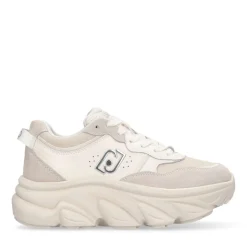Scarpe Donna LIU JO Steffy 01 Sneakers Chuncky in Suede e Pelle color Latte