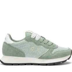 Scarpe Donna Sun68 Sneakers Ally Glitter Textile Colore Verde Salvia - Z36203