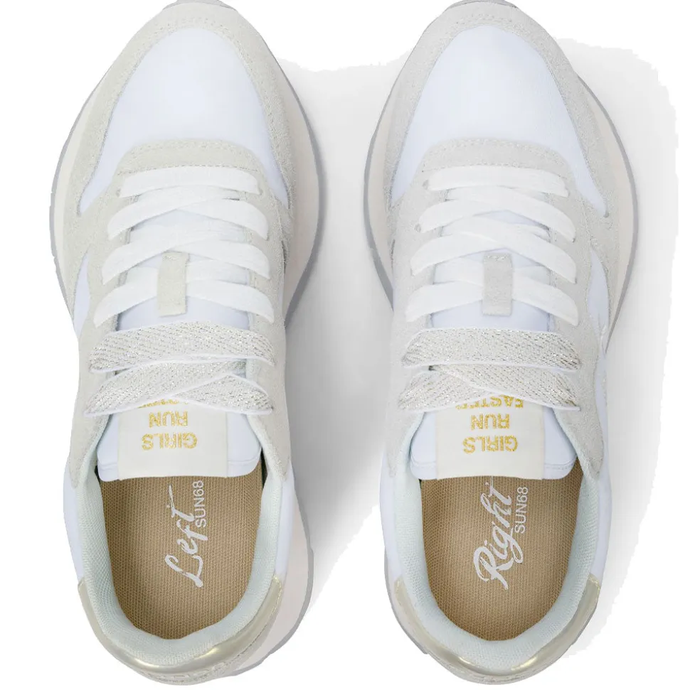 Scarpe Donna Sun68 Sneakers Ally Gold Silver Colore Bianco - Z36202
