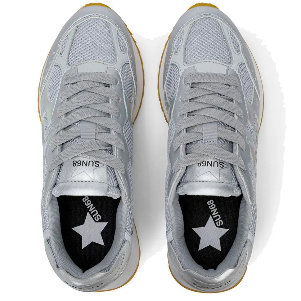 Scarpe Donna Sun68 Sneakers Stargirl Silver Mesh Argento - Z36216