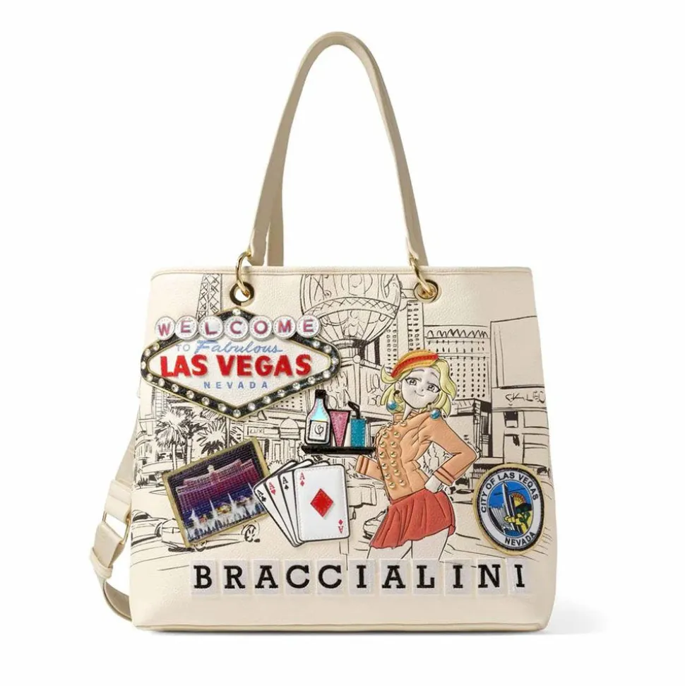Shopping Bag BRACCIALINI linea Cartoline stampa Las Vegas